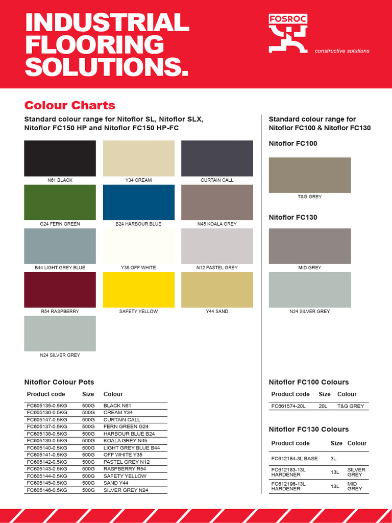 FOSROCIndustrialFlooring_ColourChart | PDF | Image Processing | Color