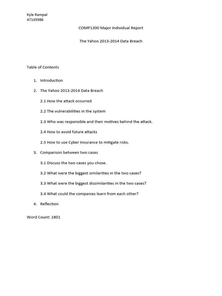 Yahoo Data Breach Analysis and Prevention | PDF | Computer Security ...