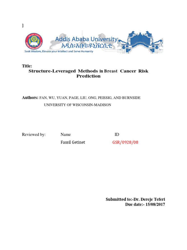 Breast Cancer Risk Prediction Methods | PDF | Mammography | Breast Cancer