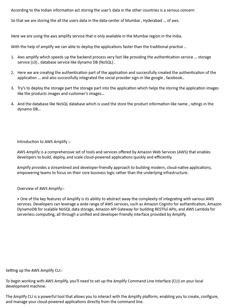 AWS Amplify: User Data Management in India | PDF | Amazon Web Services ...
