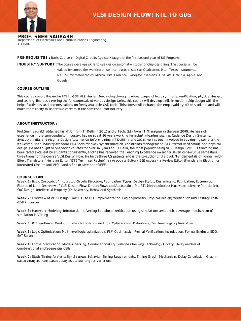 VLSI Design Flow: RTL to GDS Overview | PDF | Logic Synthesis ...