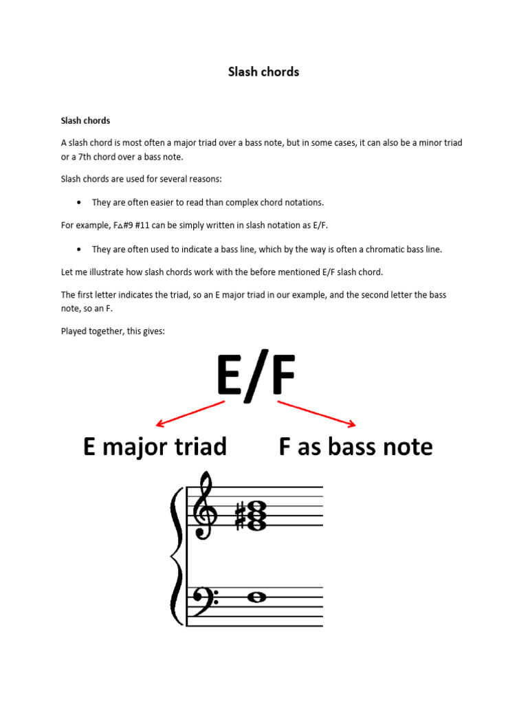 7-Slash Chords - Summary | PDF | Chord (Music) | Mode (Music)