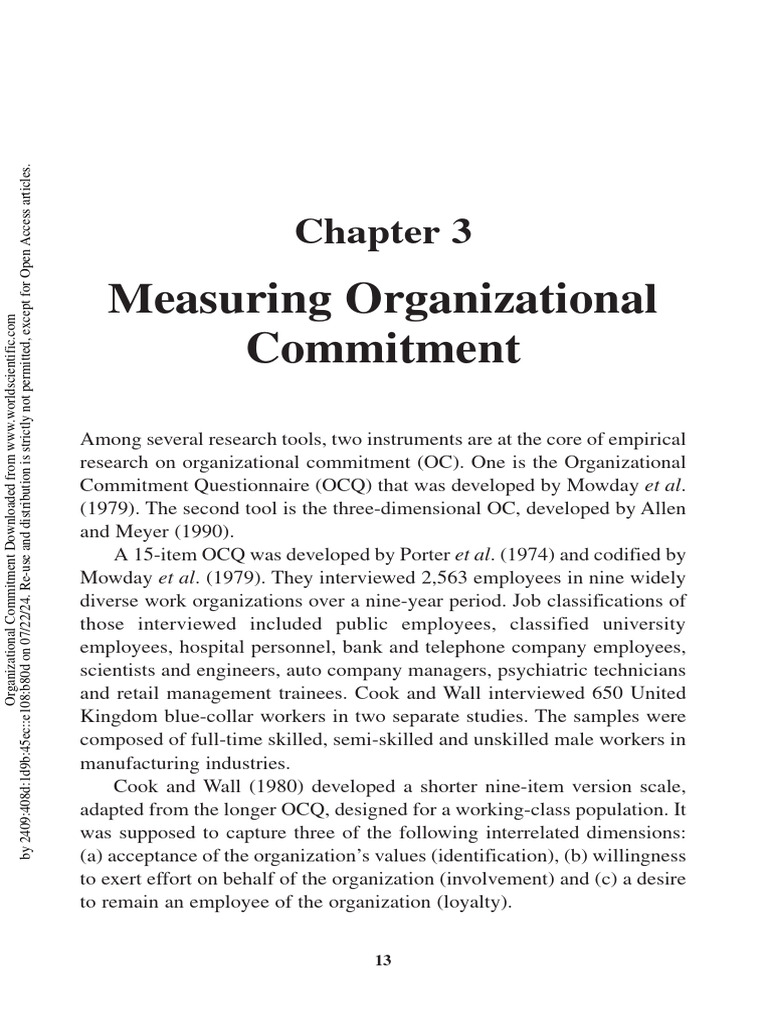 Measuring Organizational Commitment Tools | PDF | Social Psychology ...