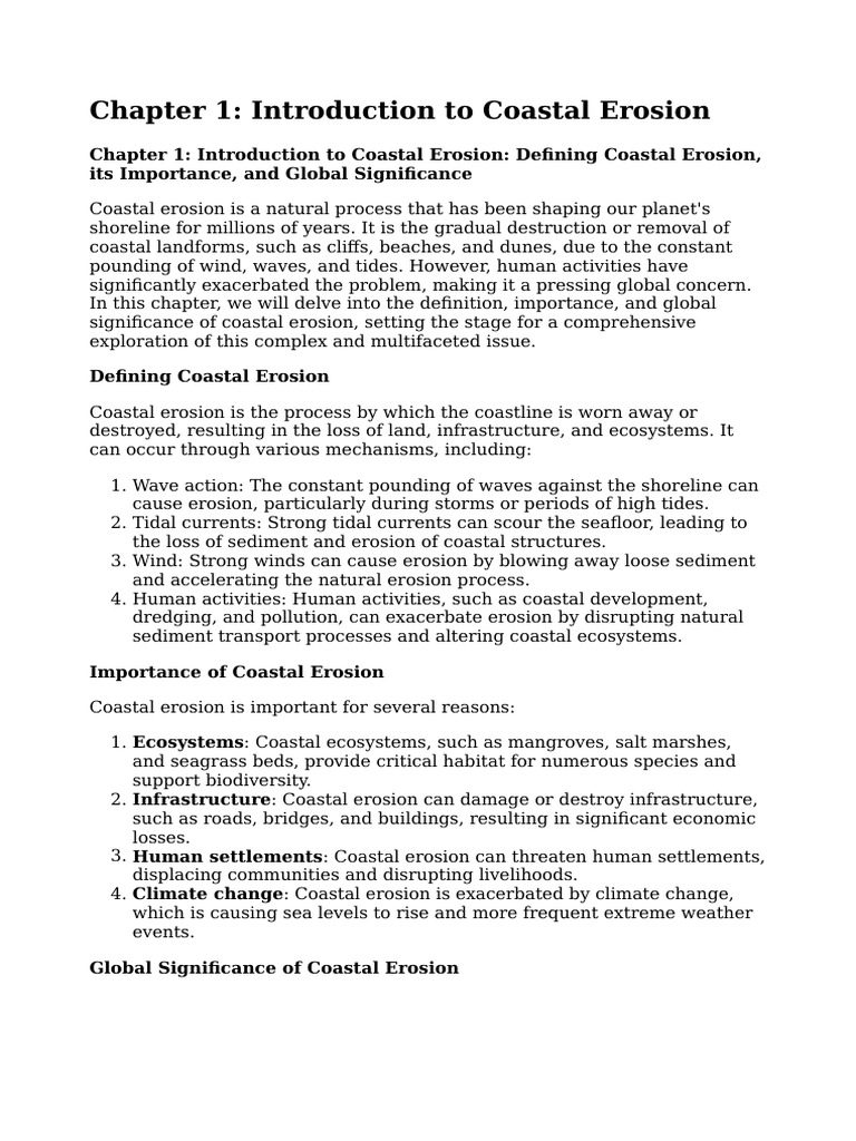 Coastal Erosion Causes Pdf Coast Beach