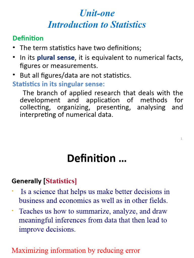 Introduction to Statistics Overview | PDF | Statistics | Sampling ...