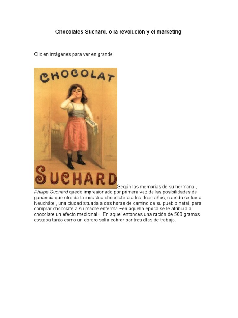 Chocolates Suchard | PDF | Chocolate | Bebidas