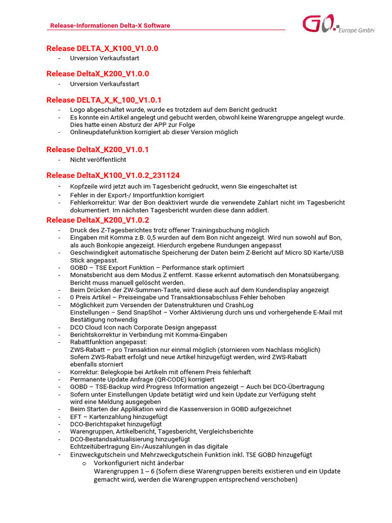 Olympia Release-Informationen DeltaX Software | PDF