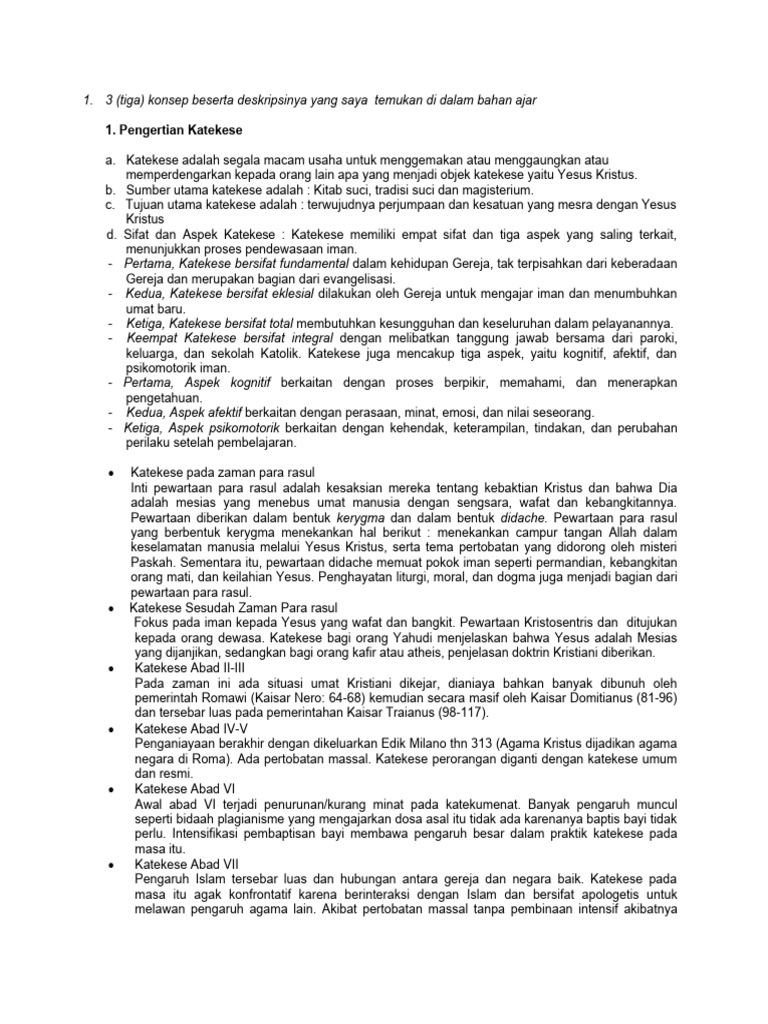 Konsep dan Sejarah Katekese Kristen | PDF