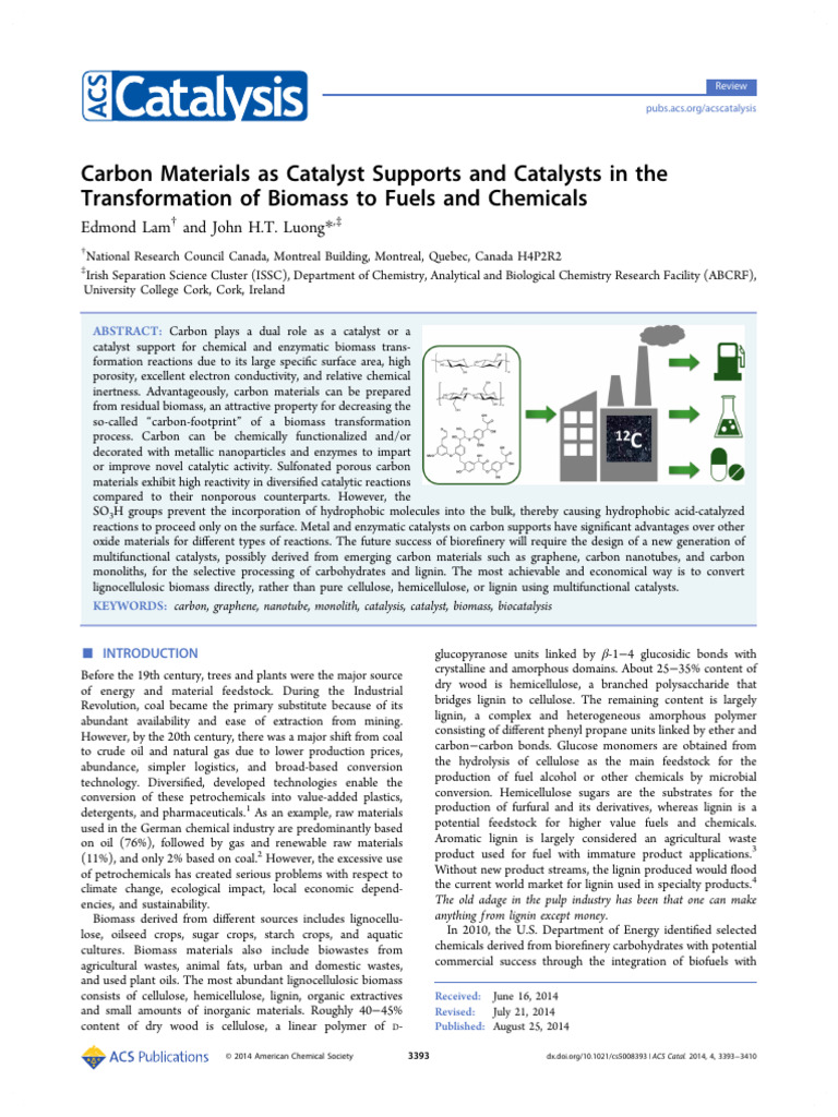 Carbon Materials As Catalyst Supports and Catalysts in The | PDF ...