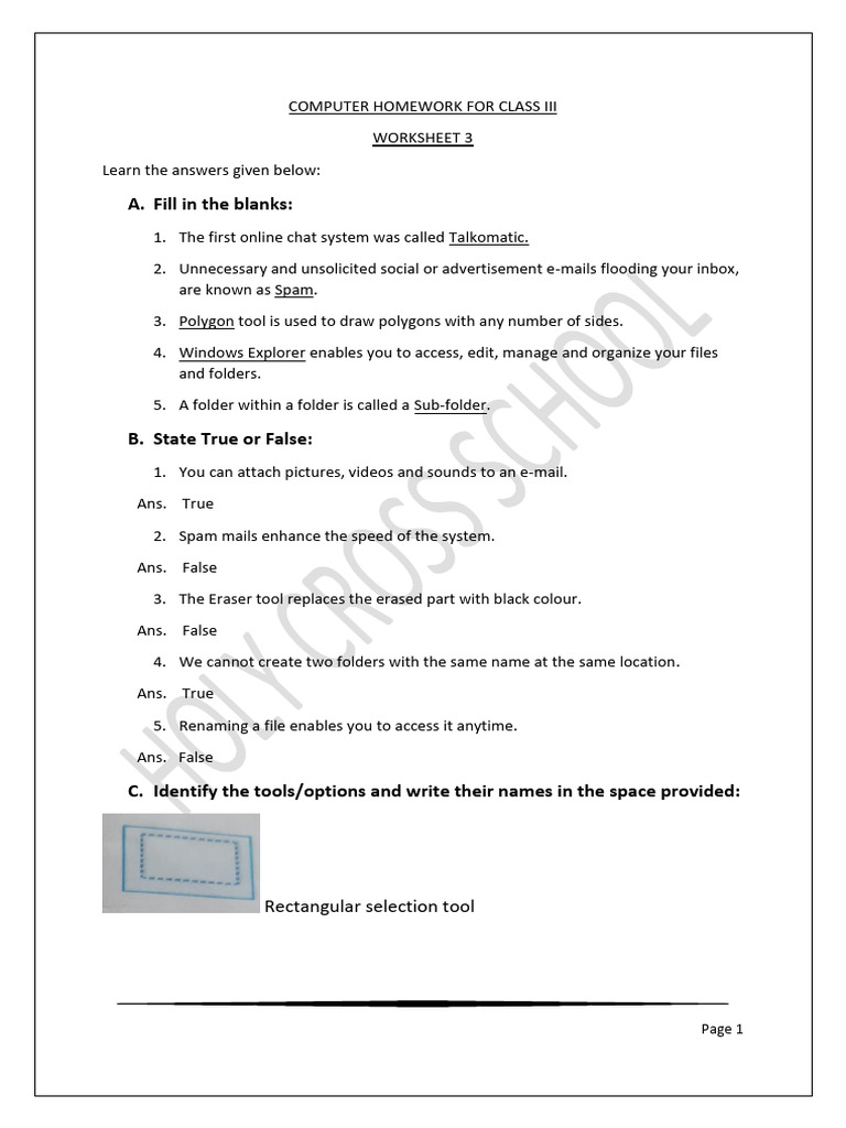 Class 3 worksheet 3 pdf