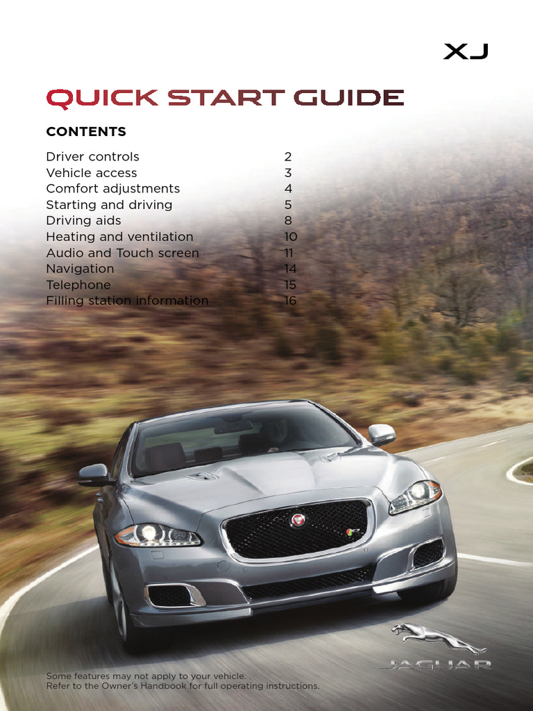 2016 Jaguar XJ Owner's Handbook Guide | PDF | Manual Transmission
