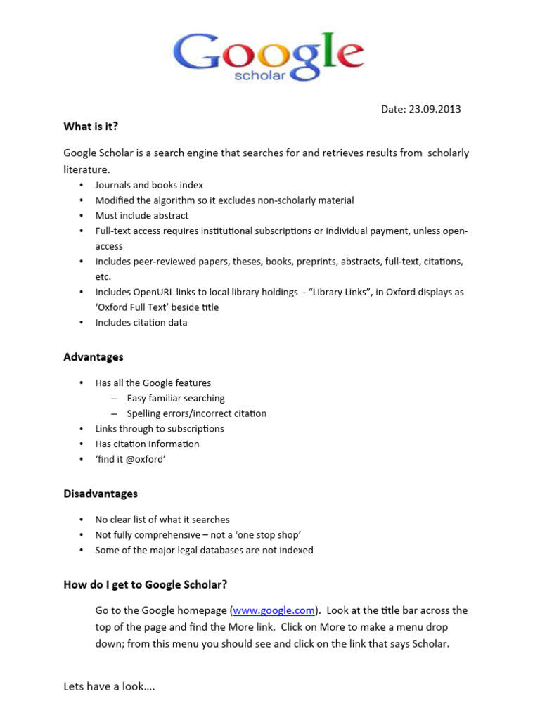 Google Scholar - Search-Engine | PDF | Information Science | World Wide Web