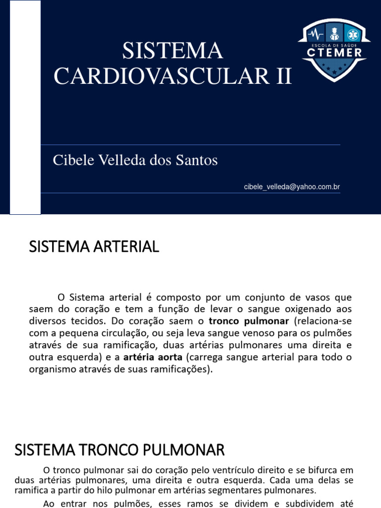 Anatomia do Sistema Cardiovascular | PDF | Veia | Sistema circulatório