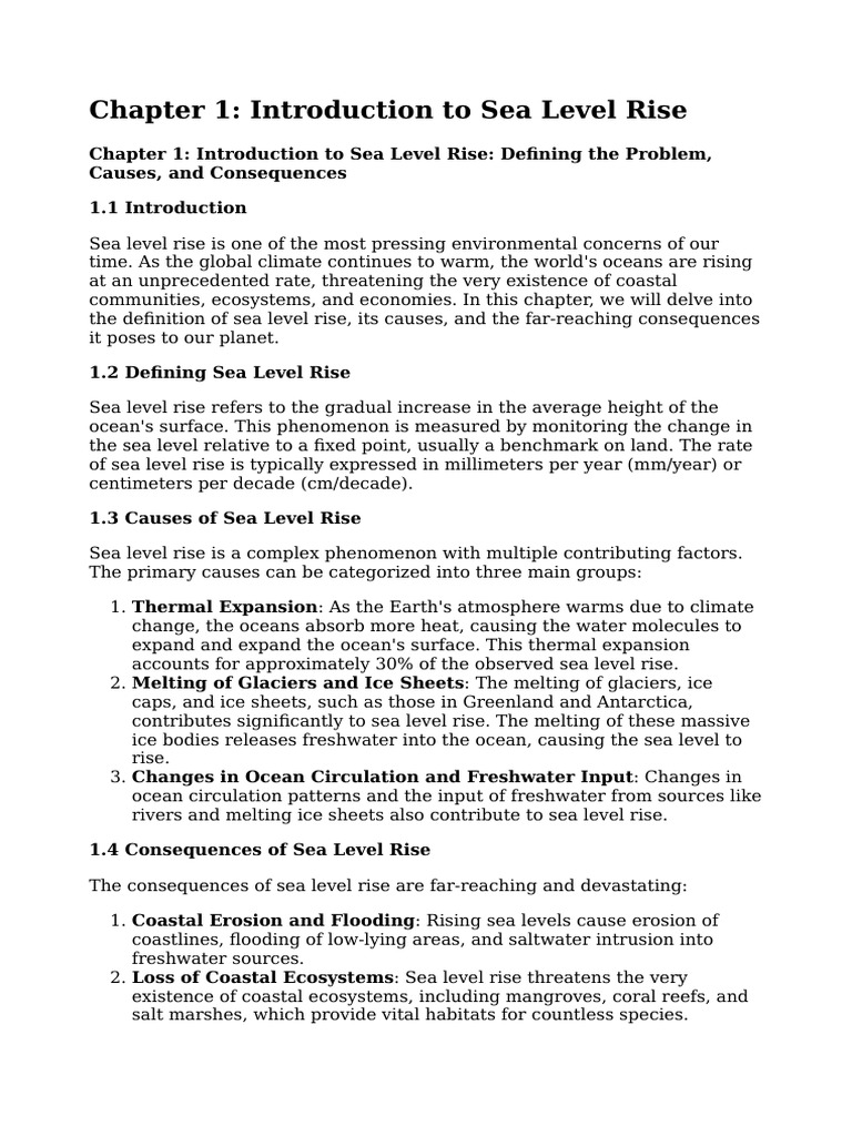 Sea Level Rise Impacts On Coastal Infrastructure And Adaptation