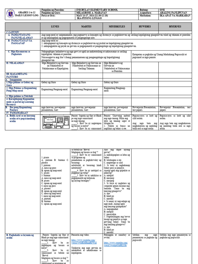 DLL AP 1 Q4 Week 7 | PDF