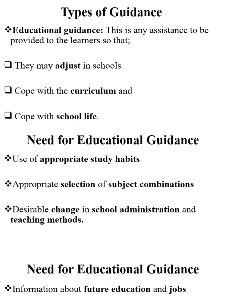 Comprehensive Guidance Types for Students | PDF | Learning | Behavior ...