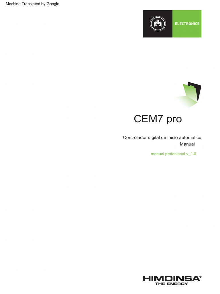 Manual Himoinsa Cem7 Control Advanced | PDF | Arranque | Contraseña