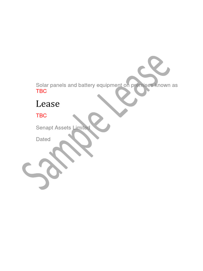 Sample Lease Solar and Battery 2 | PDF | Lease | Leasehold Estate
