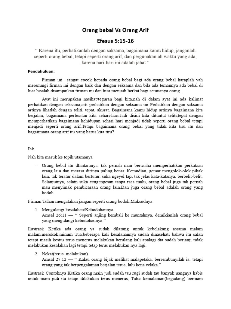 Orang Bebal Vs Orang Arif | PDF | Seni & Disiplin Bahasa | Gaya Hidup