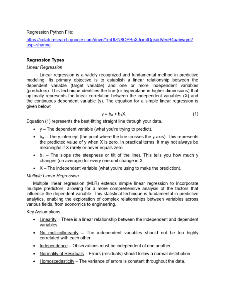 Regression notes pdf errors and residuals regression analysis