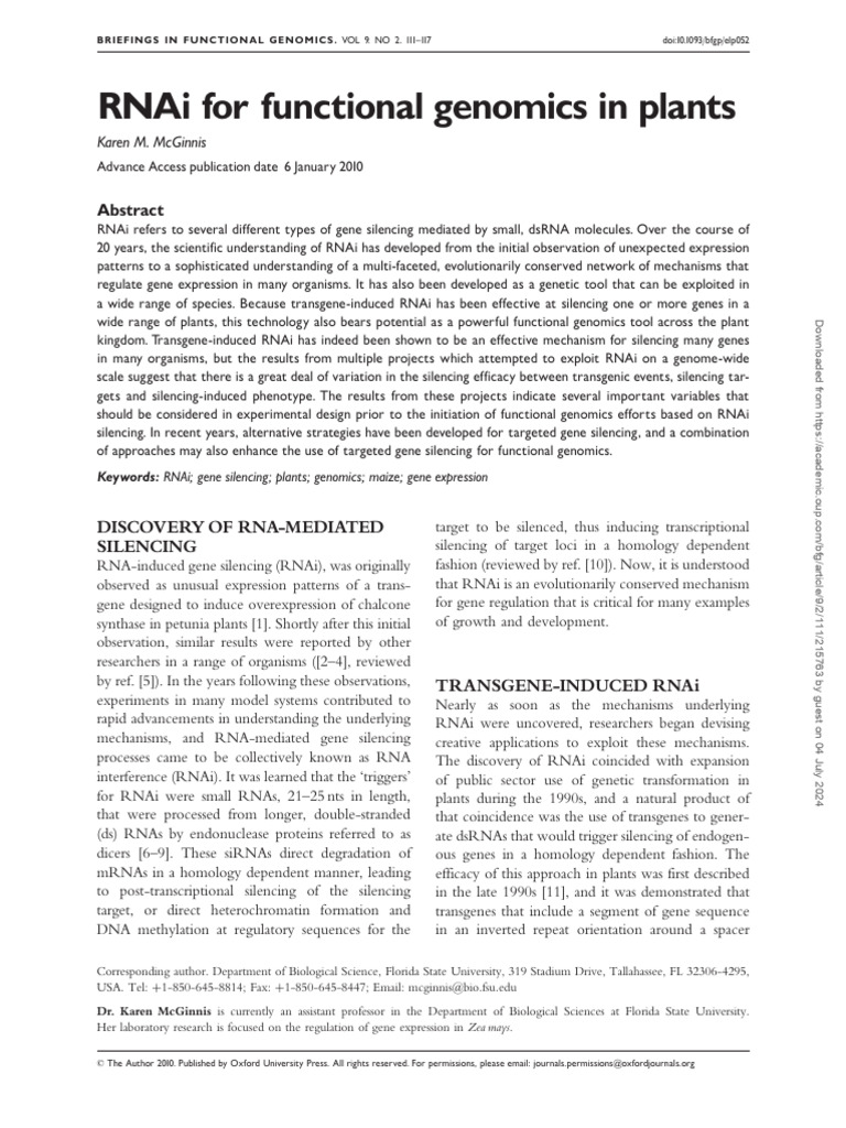 Elp 052 | PDF | Rna Interference | Gene Silencing