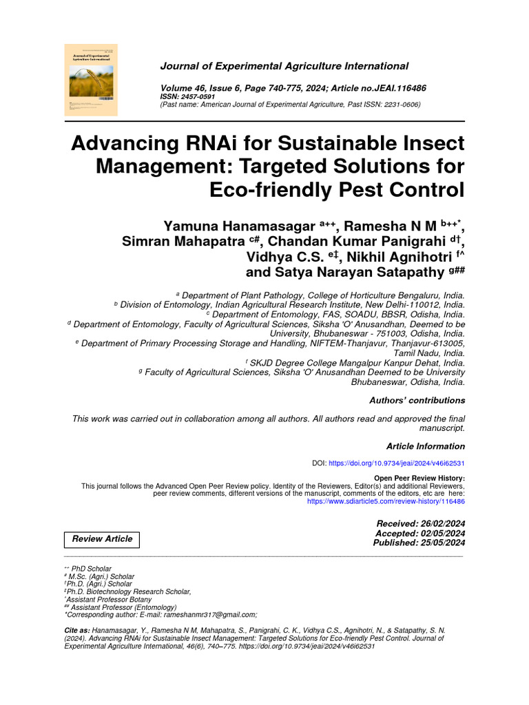 Ramesha 4662024 JEAI116486 | PDF | Rna Interference | Small Interfering Rna