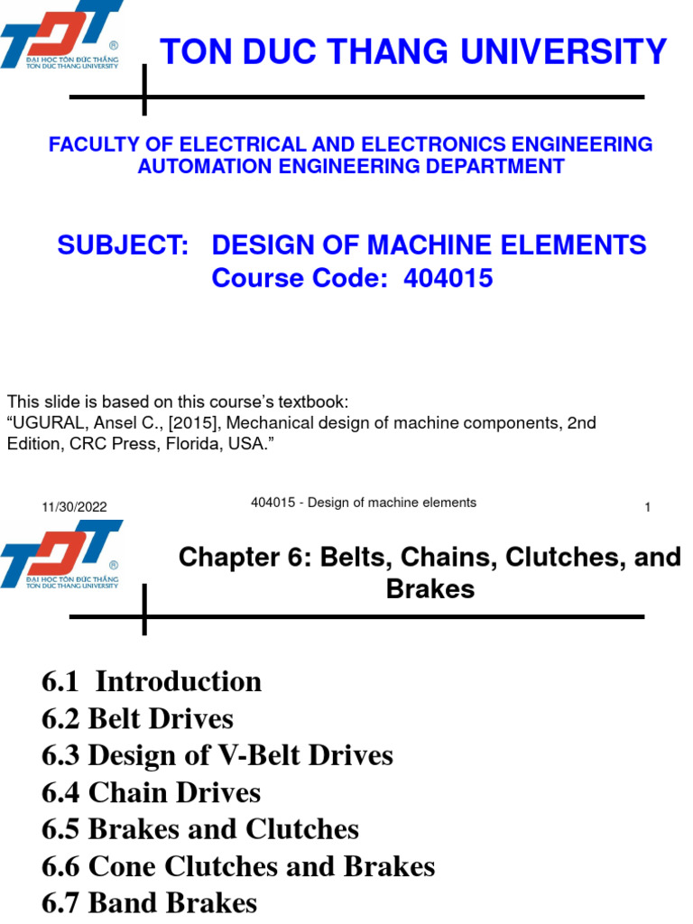 Design of Machine Elements - Chap 6 | PDF | Belt (Mechanical) | Machines