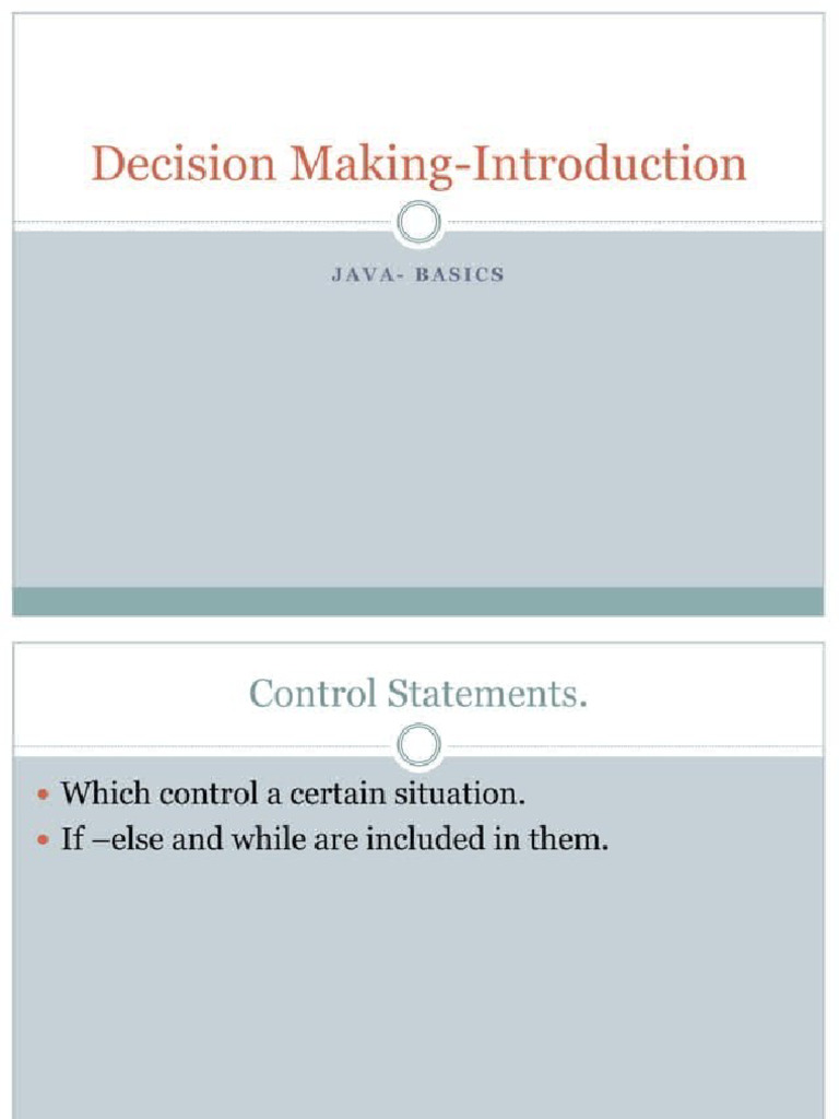 Decision Making in Java | PDF