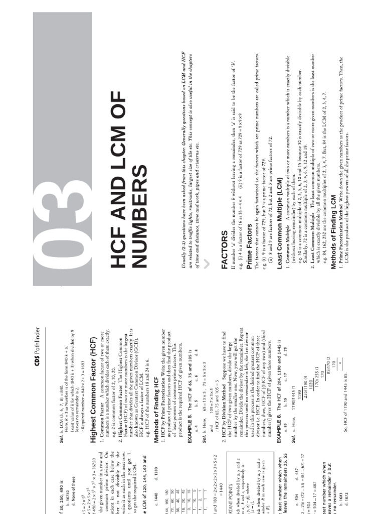 Hcf Lcm Pdf