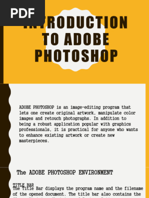 INTRODUCTION TO ADOBE PHOTOSHOP