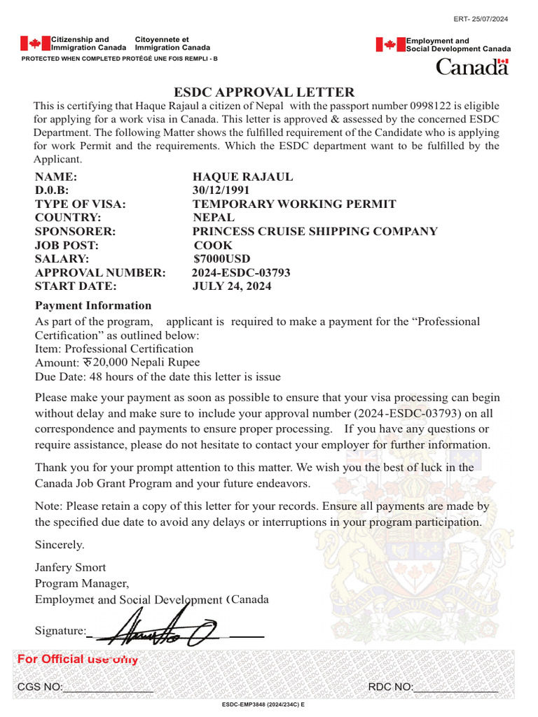 Employment and Social Development Canada SE3049-C | PDF | Travel Visa ...