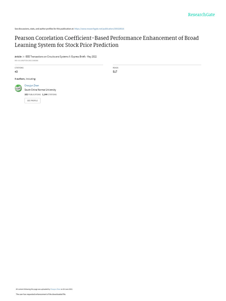 Pearson Correlation Coefficient-Based Performance Enhancement of Broad ...
