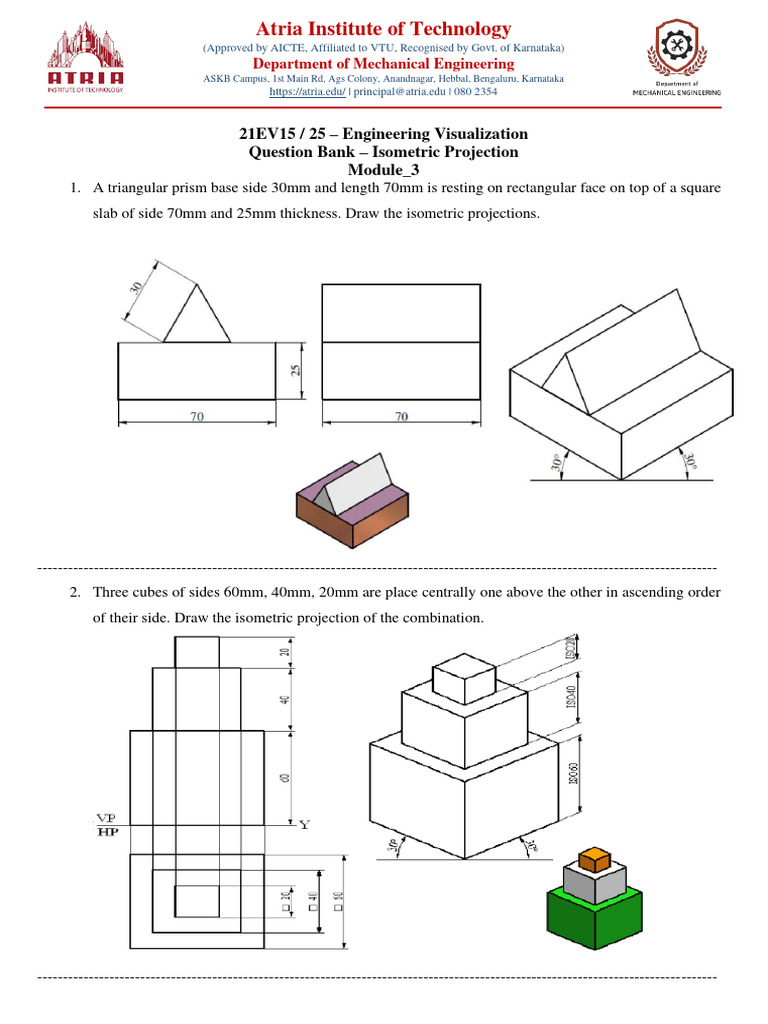 Isometric Projection Question Bank | PDF | Linear Programming | Polytopes