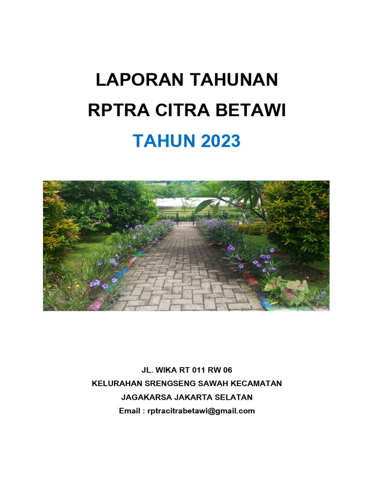 LAPORAN TAHUNAN RPTRA CITRA BETAWI 2023 | PDF