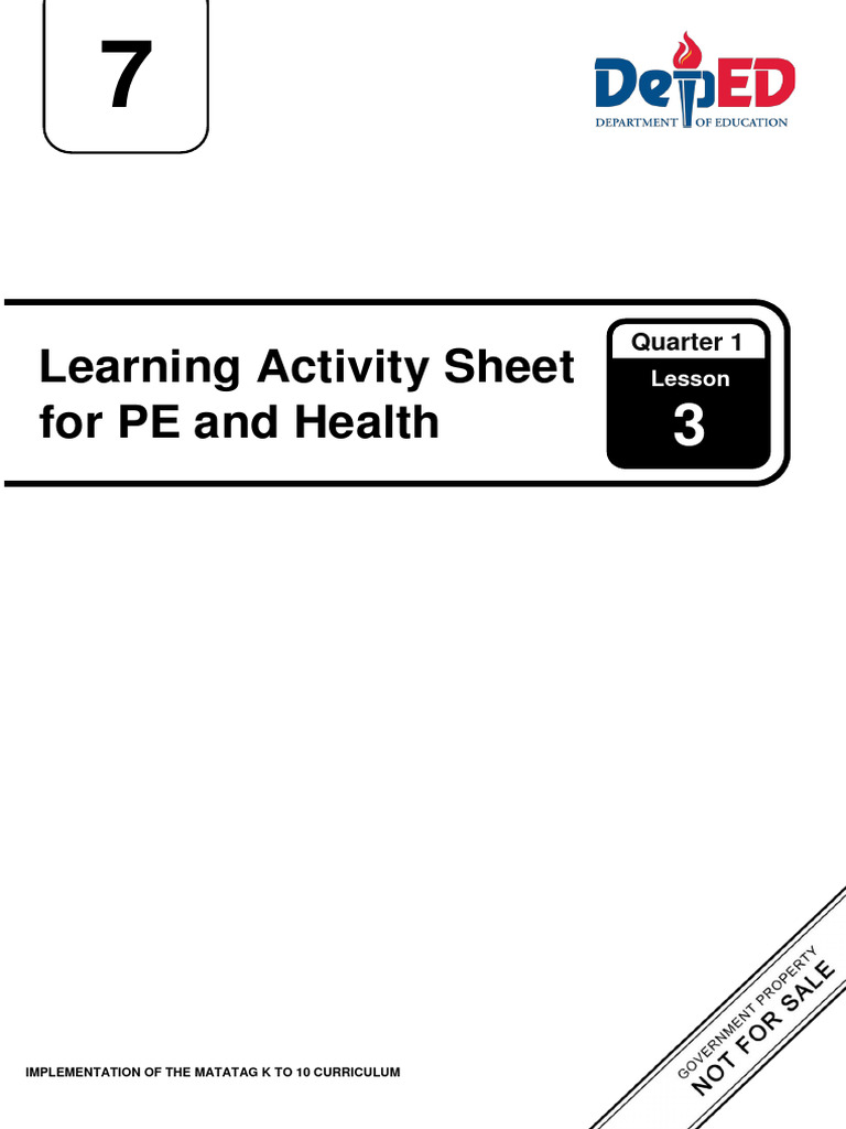 Q1 - WS - PE and Health 7 - Lesson 3 - Weeks 4-6 | PDF | Curriculum ...