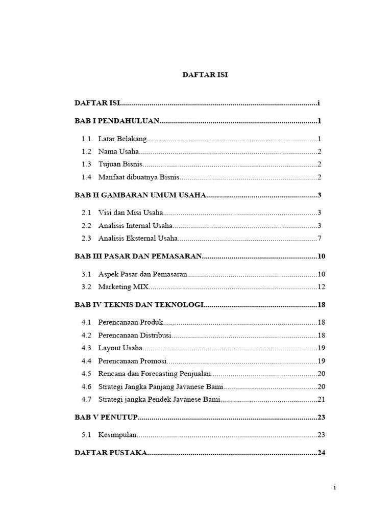 Strategi Bisnis Javanese Bami | PDF