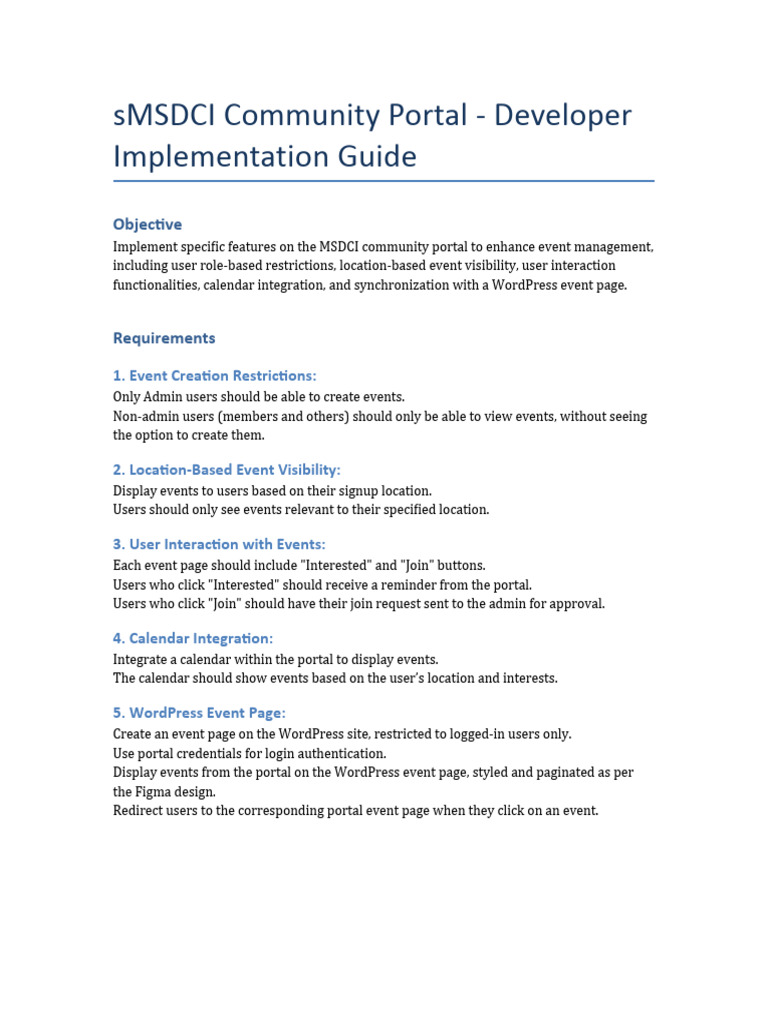 MSDCI Portal Event Management Guide | PDF | Word Press | Computing