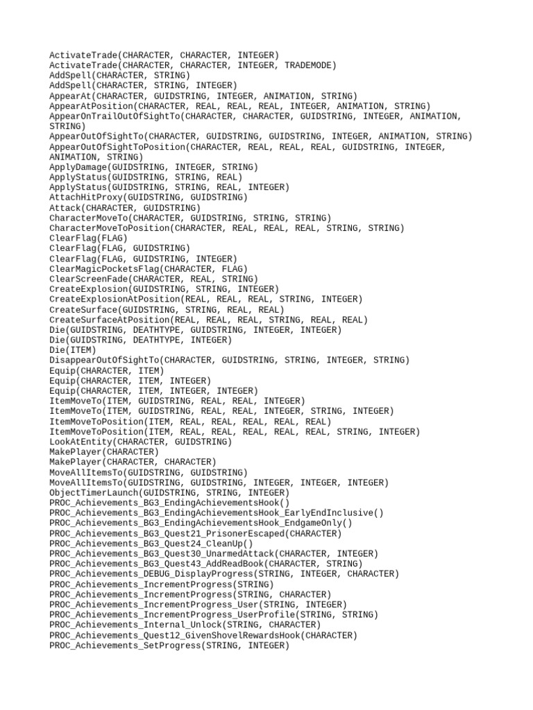 BG3 Character and Trade Functions | PDF | Computer Programming | Computing