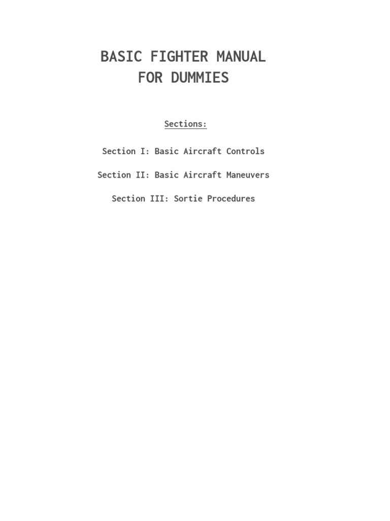 Basic Fighter Manual Overview | PDF | Aircraft | Flight