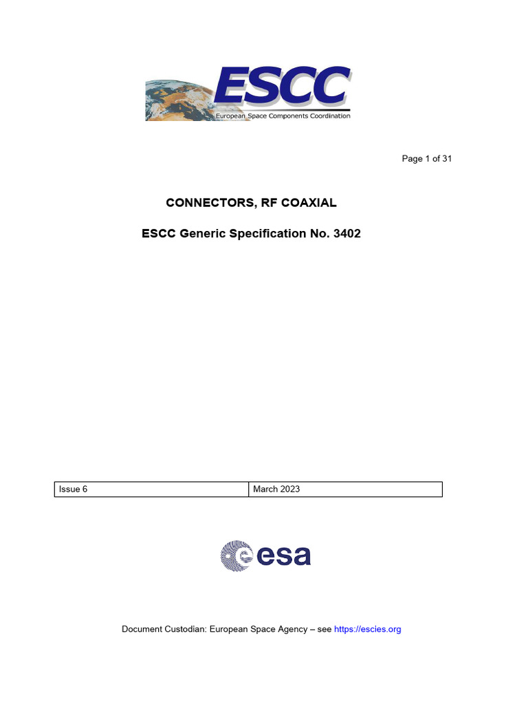 Escc 3402 Iss 6 | PDF | Electrical Connector | Specification (Technical ...