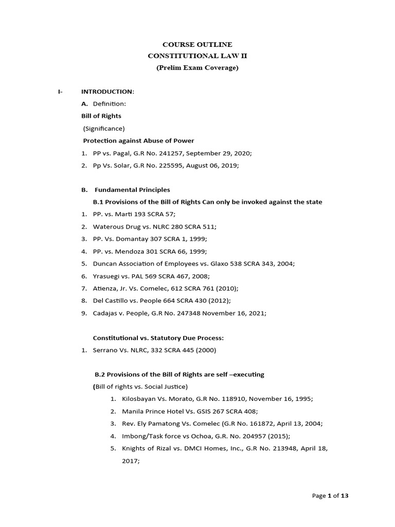 Constitutional Law II Exam Outline | PDF | Search Warrant | Probable Cause