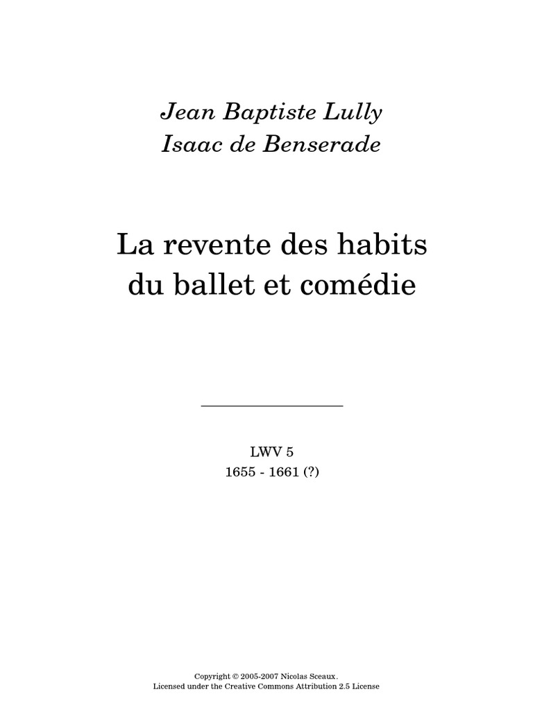 La Revente Des Habits lwv05 PDF Ballet