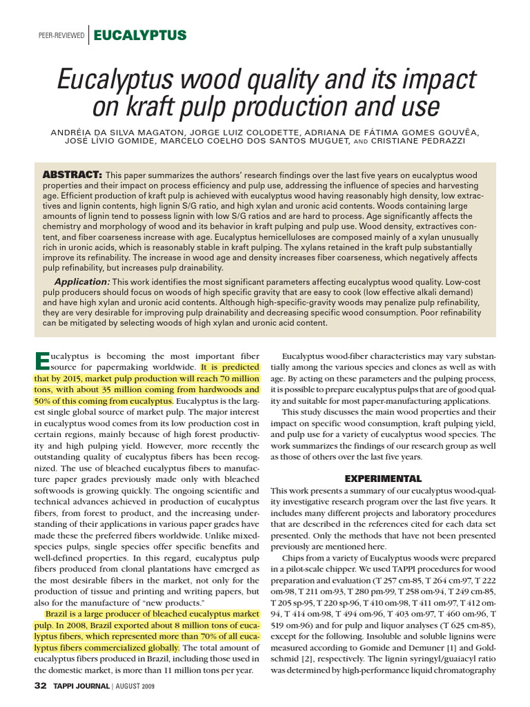 Eucalyptus Wood Quality - Unlocked | PDF | Pulp (Paper) | Wood