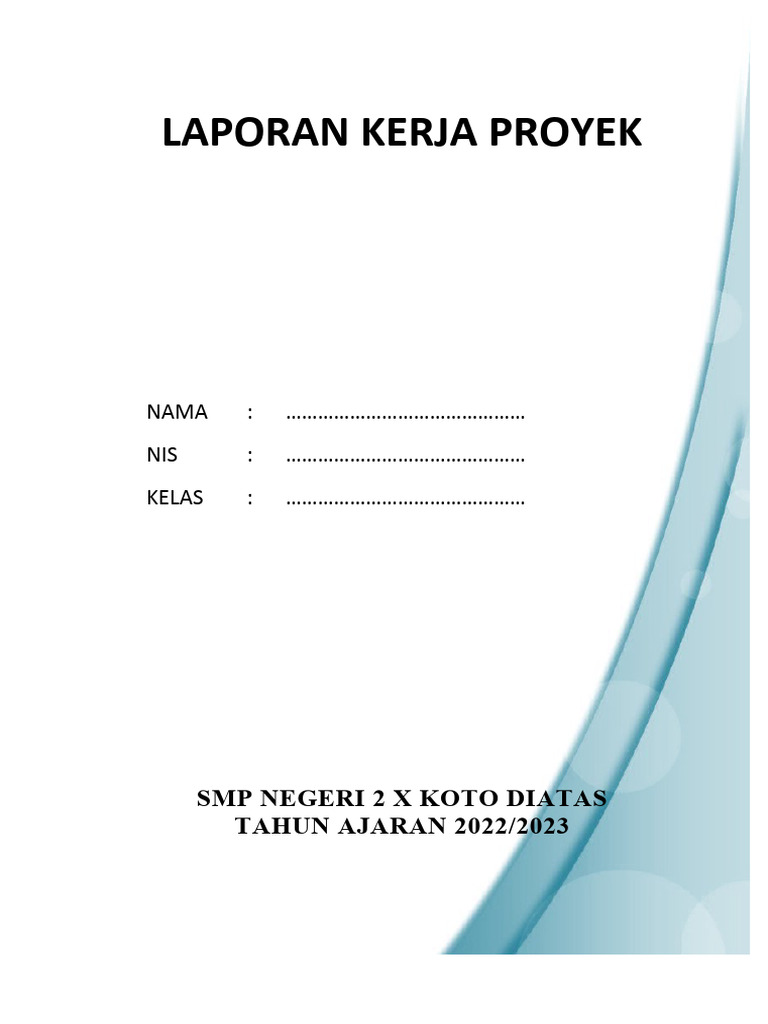Contoh Laporan Laporan Kerja Proyek Proj Pdf