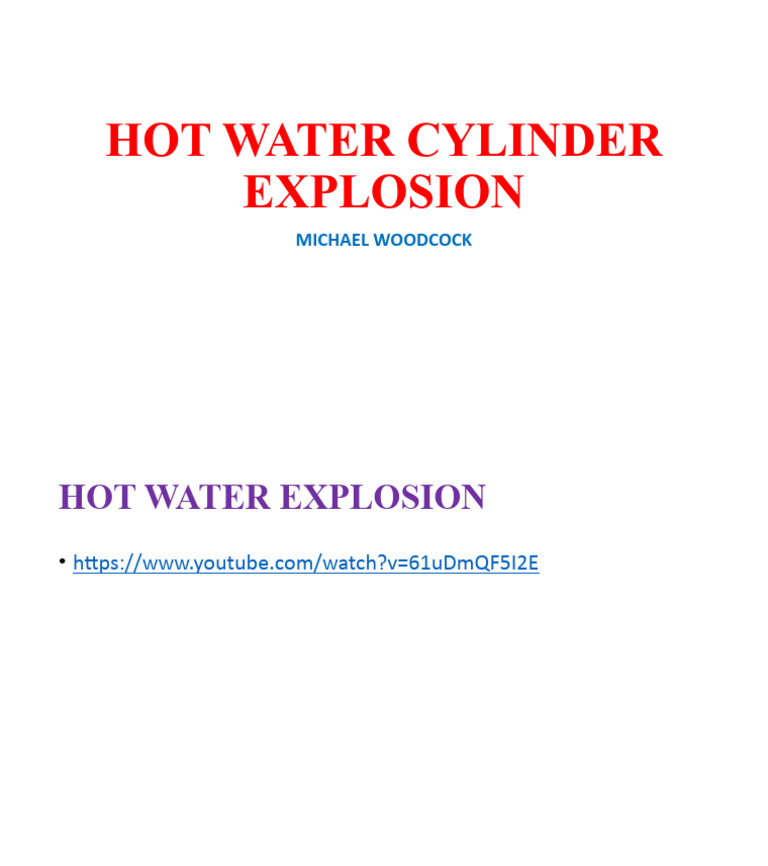 Hot Water Cylinder Explosion | PDF