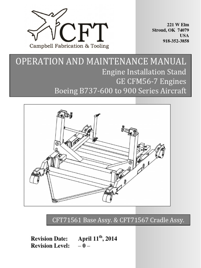 Cft Cfm56 7 Engine Stand Operation Manual New Arm 4 10 14 Pdf