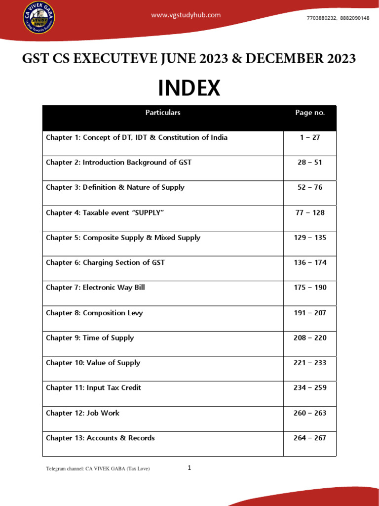 GST Notes | PDF | Taxes | Direct Tax