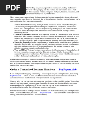 Zorbing Business Plan