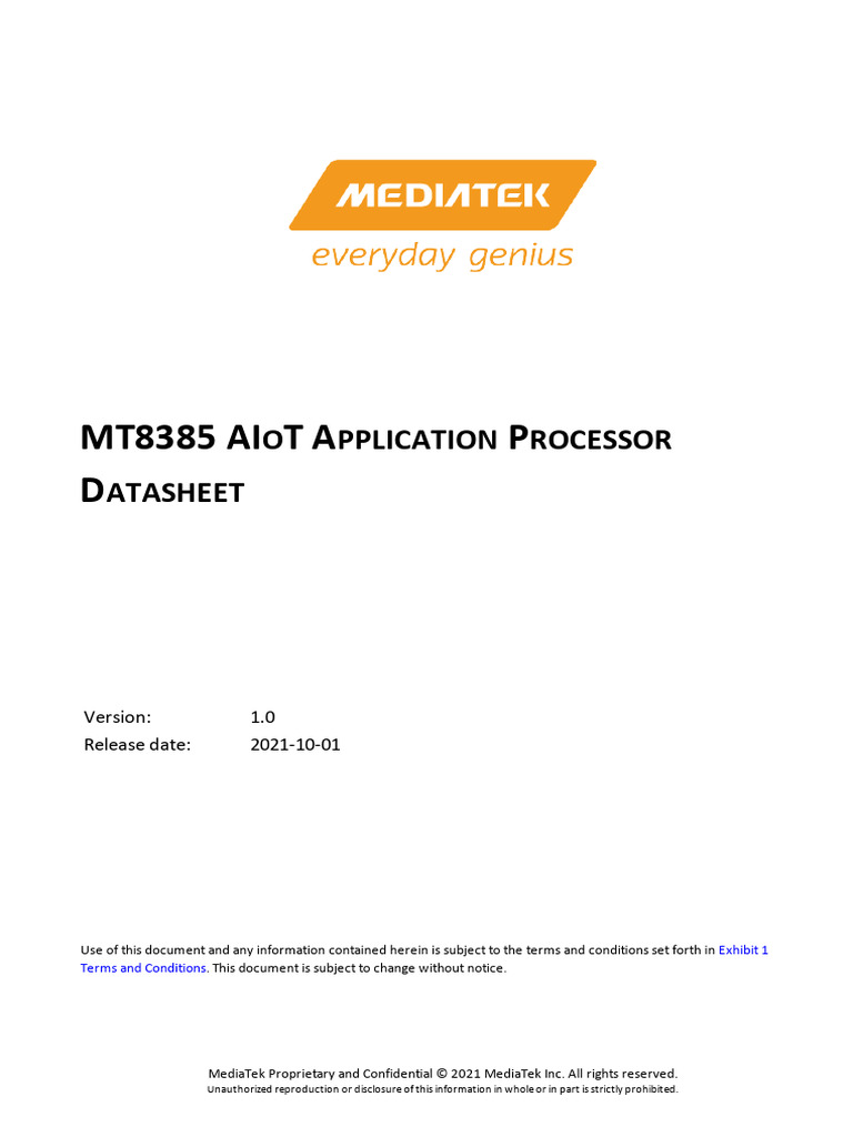 MT8385 AIoT Application Processor Datasheet - v1.0 - 20211005 P | PDF ...