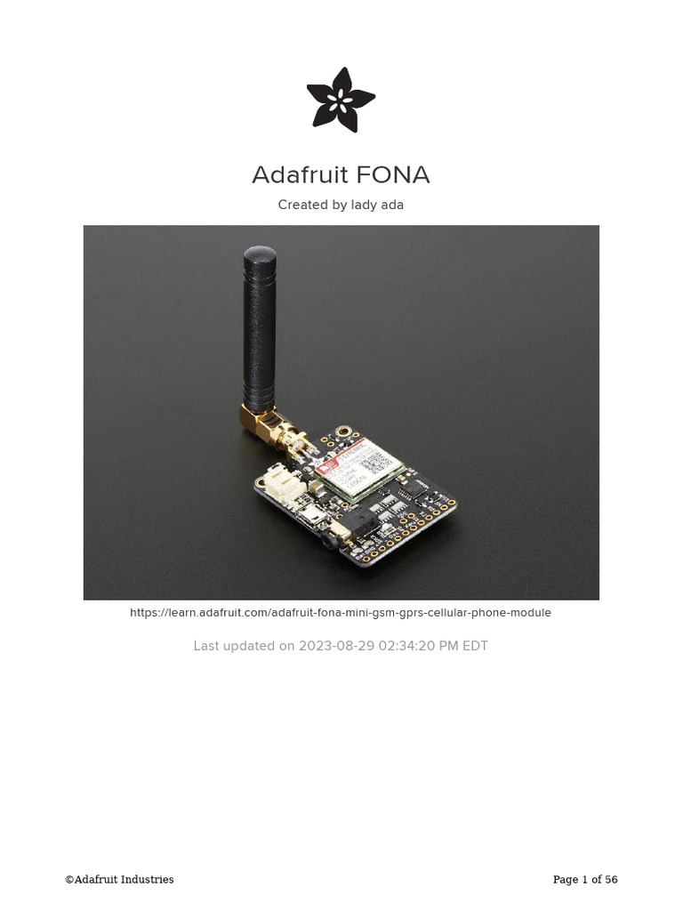 Adafruit FONA Mini GSM Module Guide | PDF | Usb | Prepaid Mobile Phone